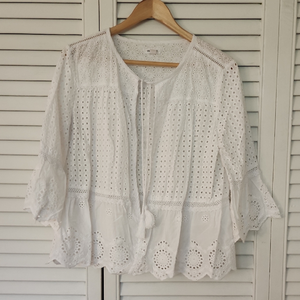 Westport White Eyelet Blouse